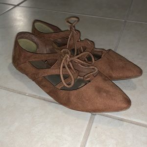 Brown Laced Flats